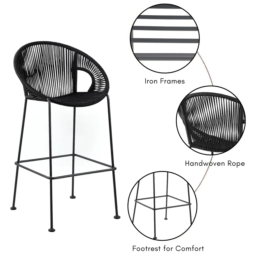 Saanvi 2-Piece Outdoor Rope Bar Chairs – Stylish Comfort Built to Last