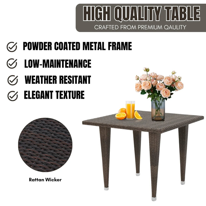 Coralie Outdoor Wicker Patio Counter Height Table (Dark Brown)