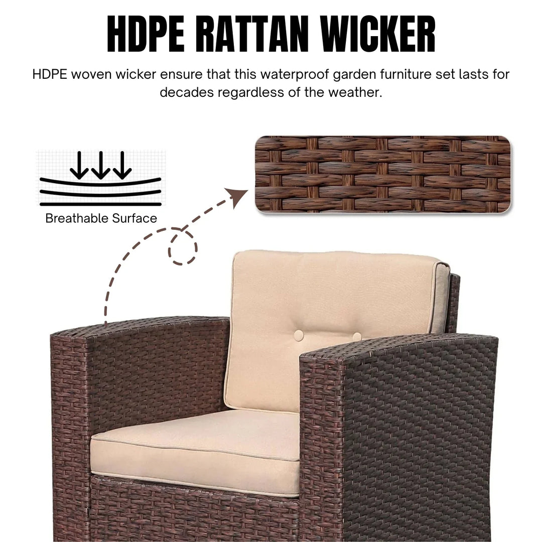 Halima Outdoor Rattan Wicker Sectional 6-Seater Sofa Set