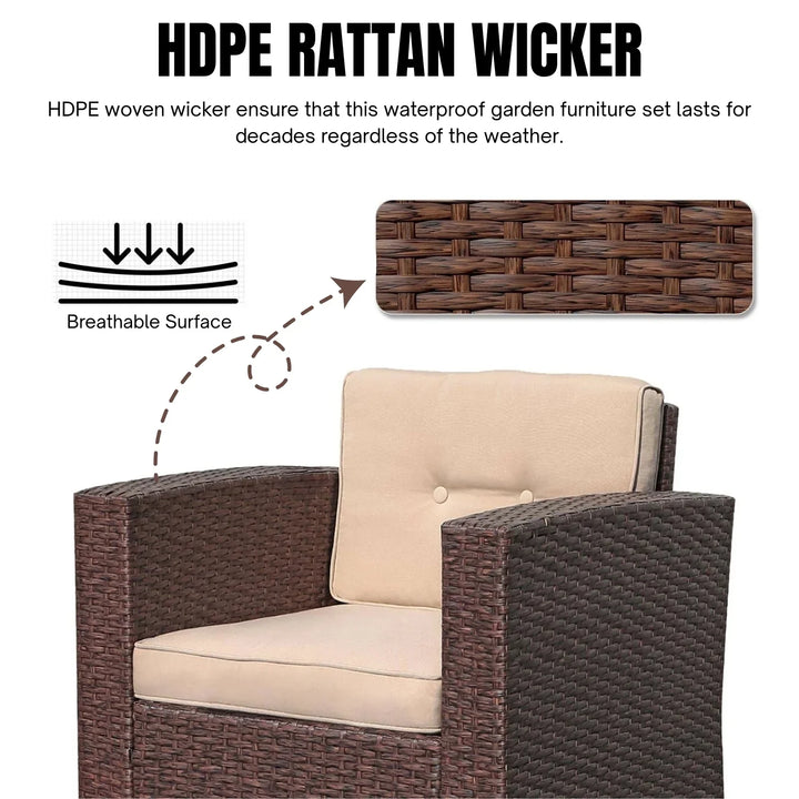 Halima Outdoor Rattan Wicker Sectional 6-Seater Sofa Set