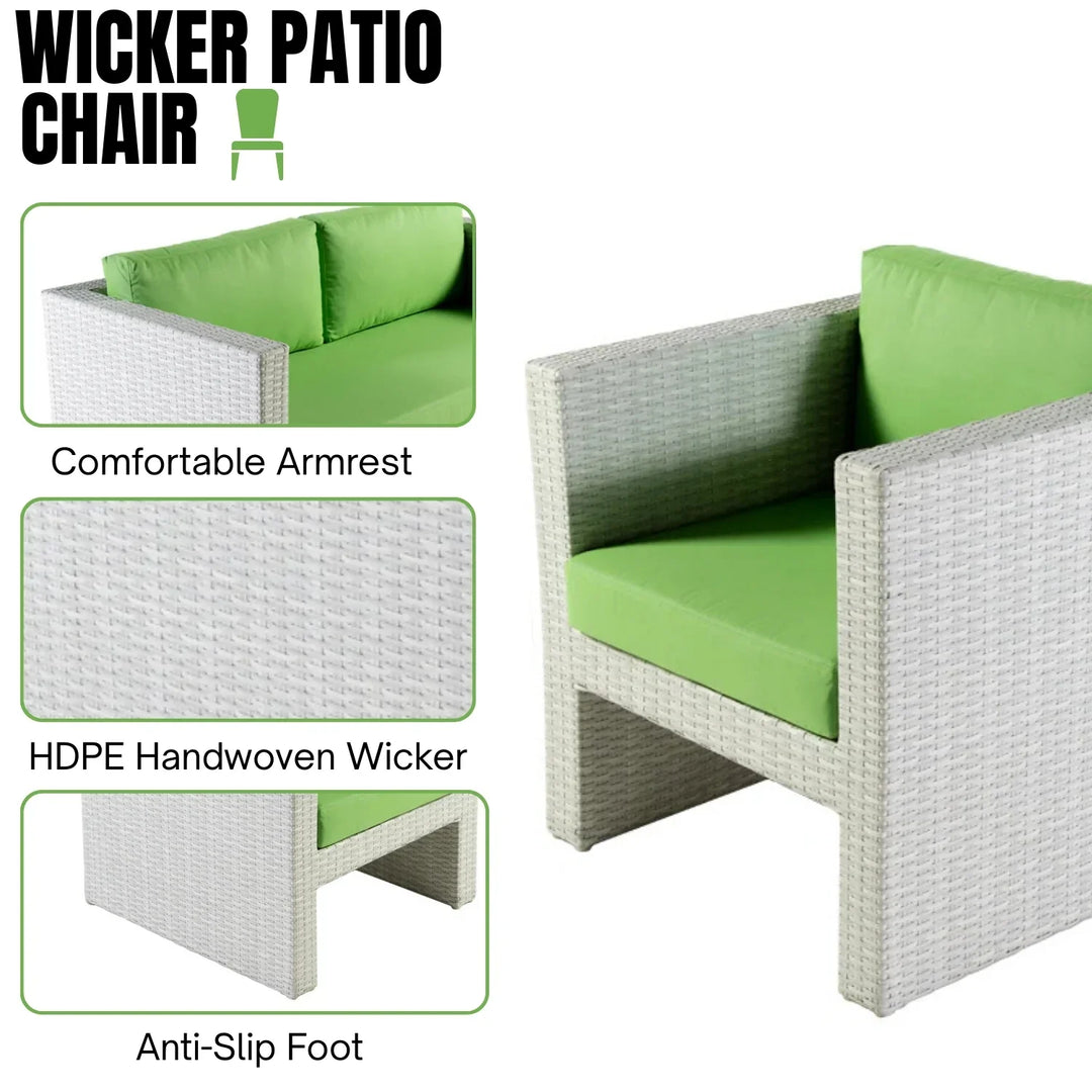 Pilar 4-Piece Outdoor Rattan Wicker Patio Sofa Set