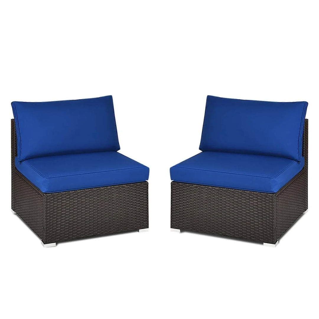 Ama 2-Piece Outdoor Wicker Armless Sofa