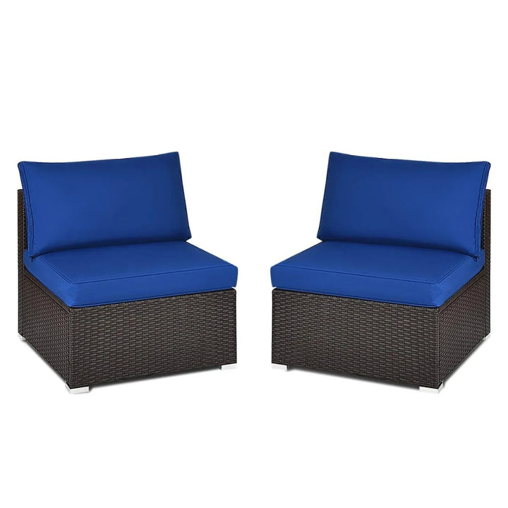 Ama 2-Piece Outdoor Wicker Armless Sofa