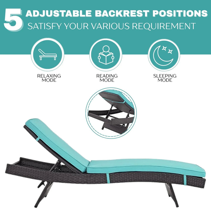 Aleida Outdoor Rattan Wicker Chaise Lounger For Poolside