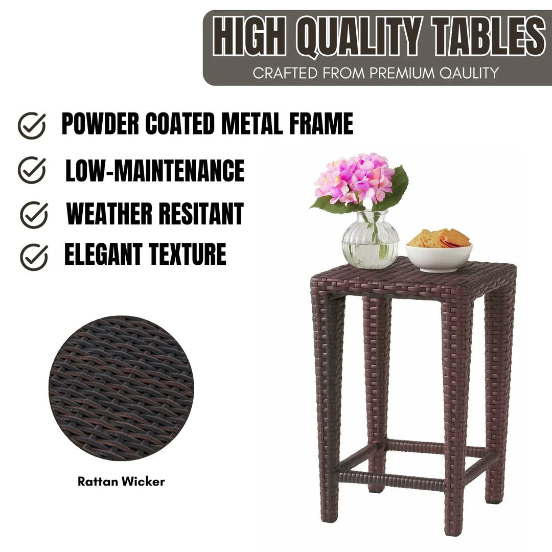 Sitara 3-Piece Wicker Garden Bistro Set in Dark Brown