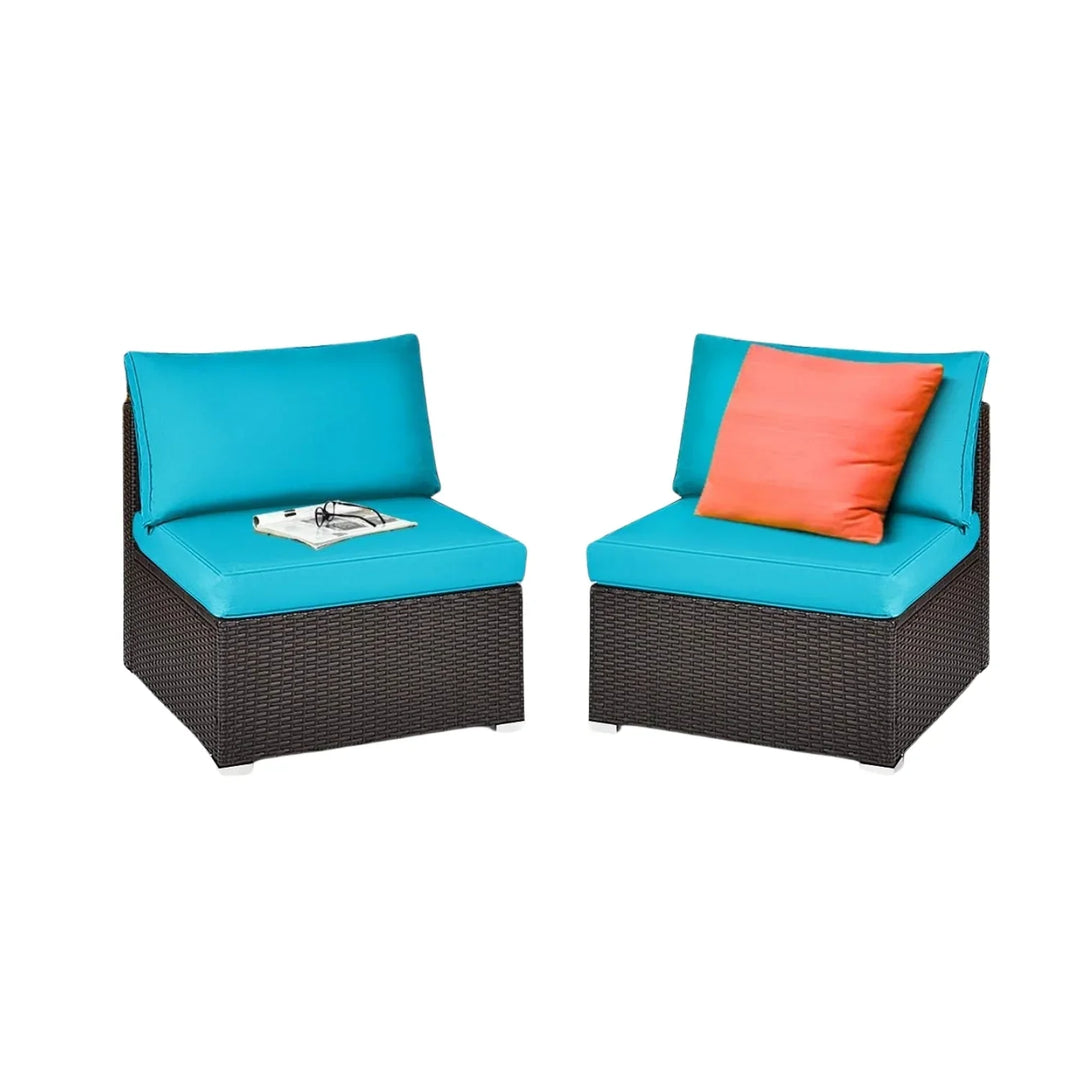 Juana 2-Piece Outdoor Wicker Armless Sofa