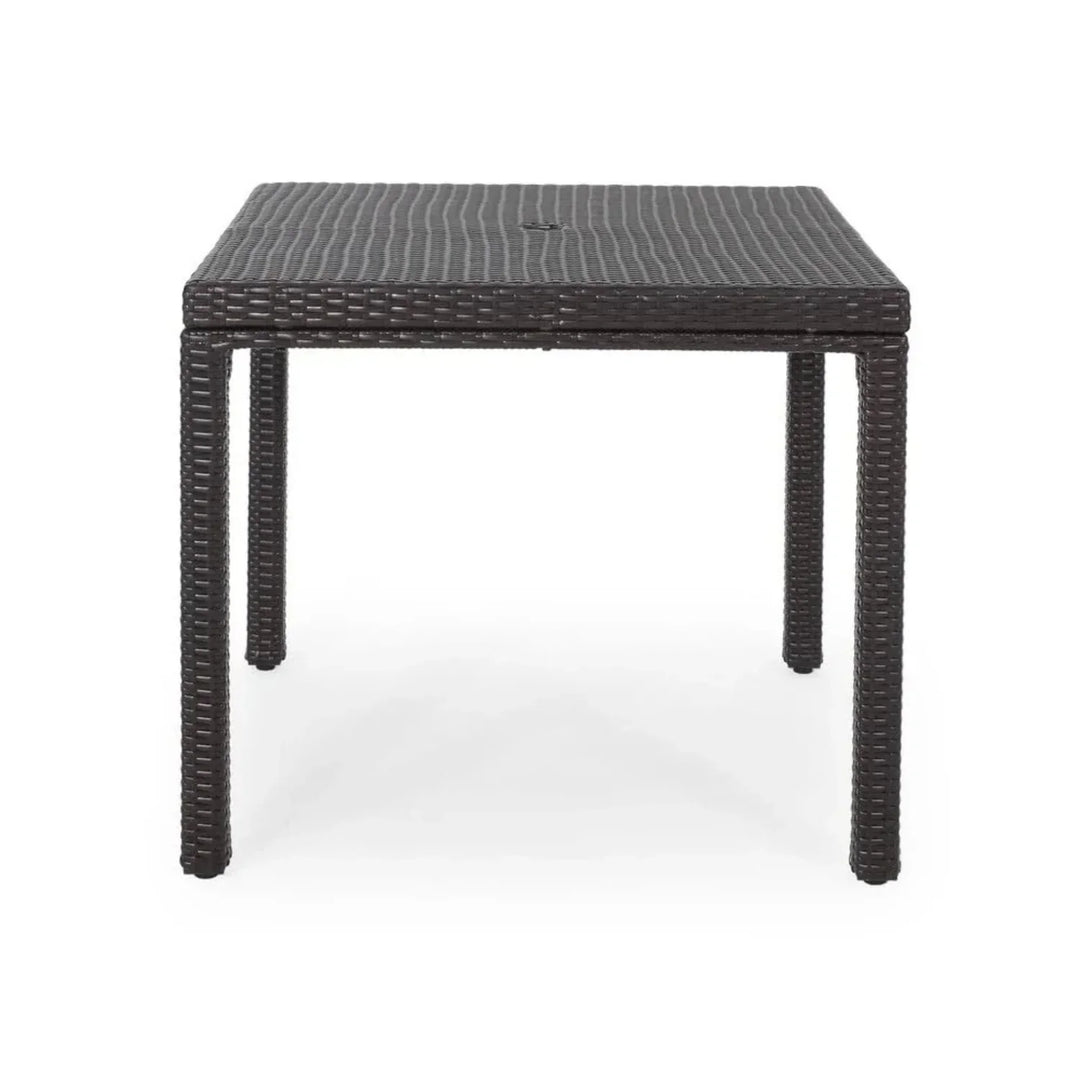Outdoor Wicker Patio Wicker Coffee Table (Dark Brown)