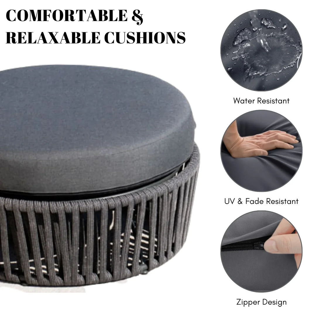 Ishvika Round Outdoor Rope Footstool