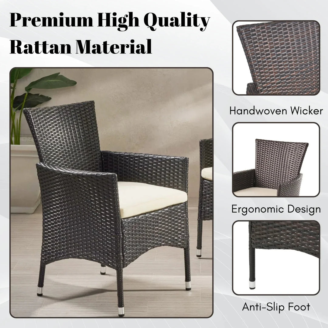 Hailey 2-Piece Outdoor Rattan Wicker Patio Dining Chairs