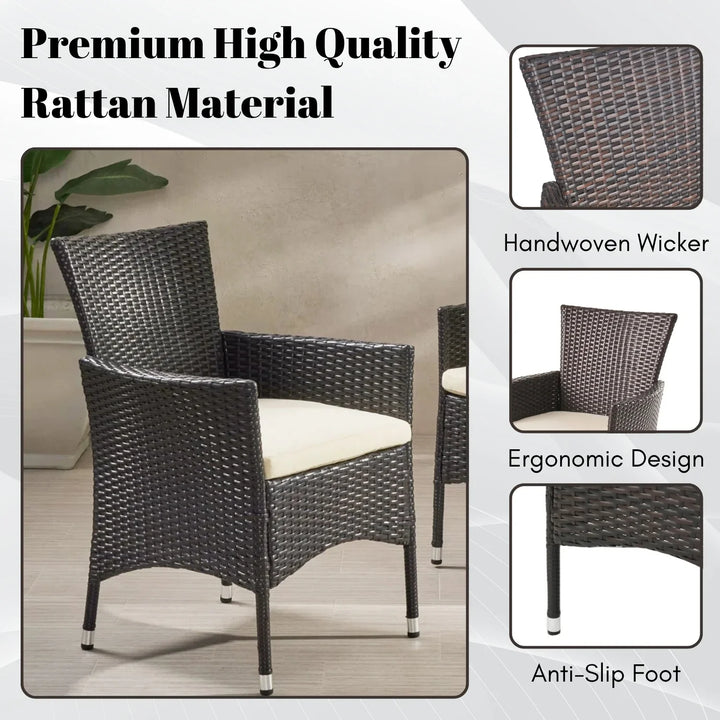 Hailey 2-Piece Outdoor Rattan Wicker Patio Dining Chairs