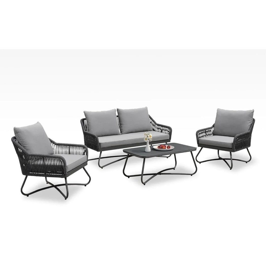 Indira Outdoor 4 Seater Rope Conversation Sofa Set
