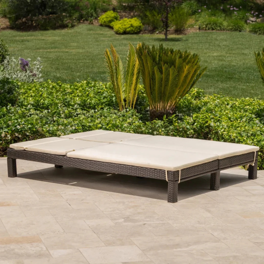 Vritika Outdoor All-Weather Rattan Wicker Chaise Lounge Chair Set of 2