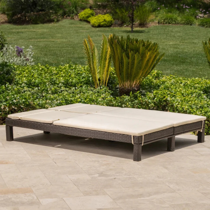 Vritika Outdoor All-Weather Rattan Wicker Chaise Lounge Chair Set of 2