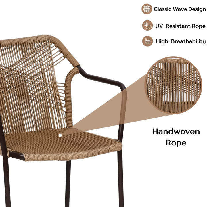 Rania 3-Piece Outdoor Beige Rope Patio Set