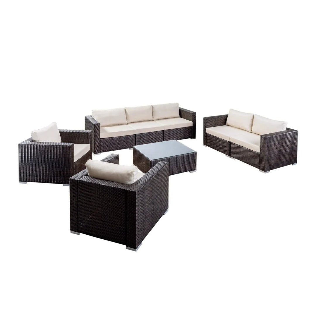 Outdoor Wicker 7-Seater Sofa Set