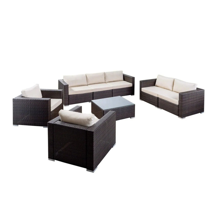 Outdoor Wicker 7-Seater Sofa Set
