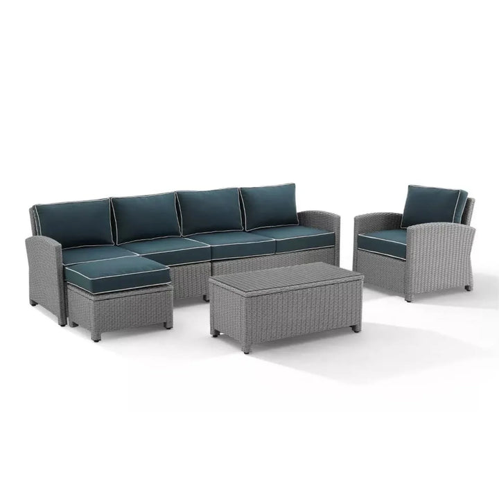 Liesel Outdoor Rattan Wicker 6-Seater Sofa Set