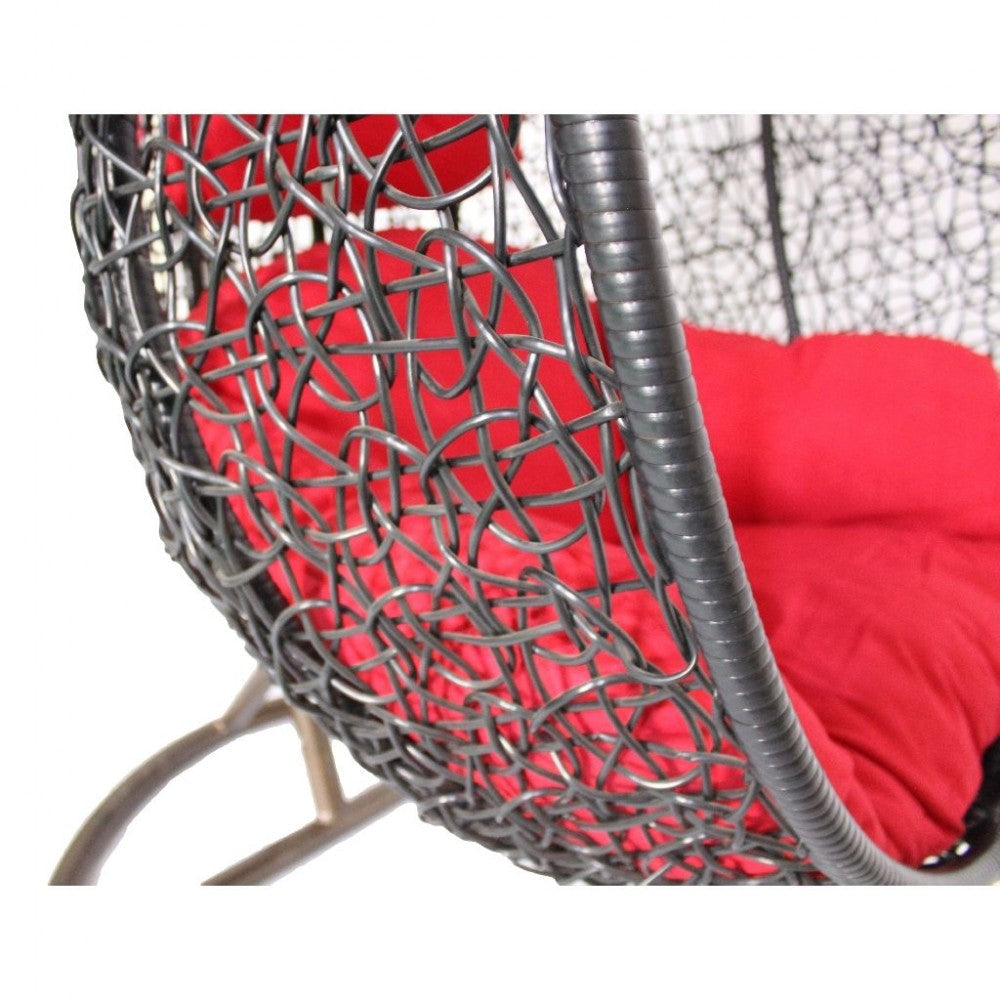 Eneide Single Seater Hanging Swing With Stand For Balcony , Garden Swing (Dark Brown)