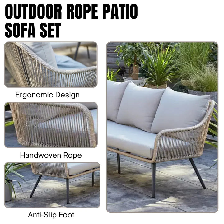Brielle L-Shape Outdoor Rope Sofa Set
