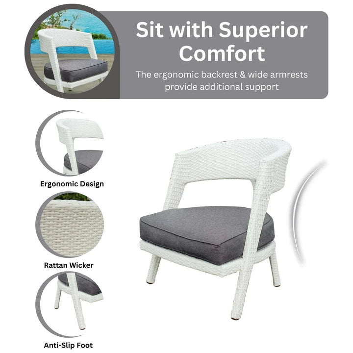 Frieda Outdoor Rattan Wicker 3-Piece Patio Set