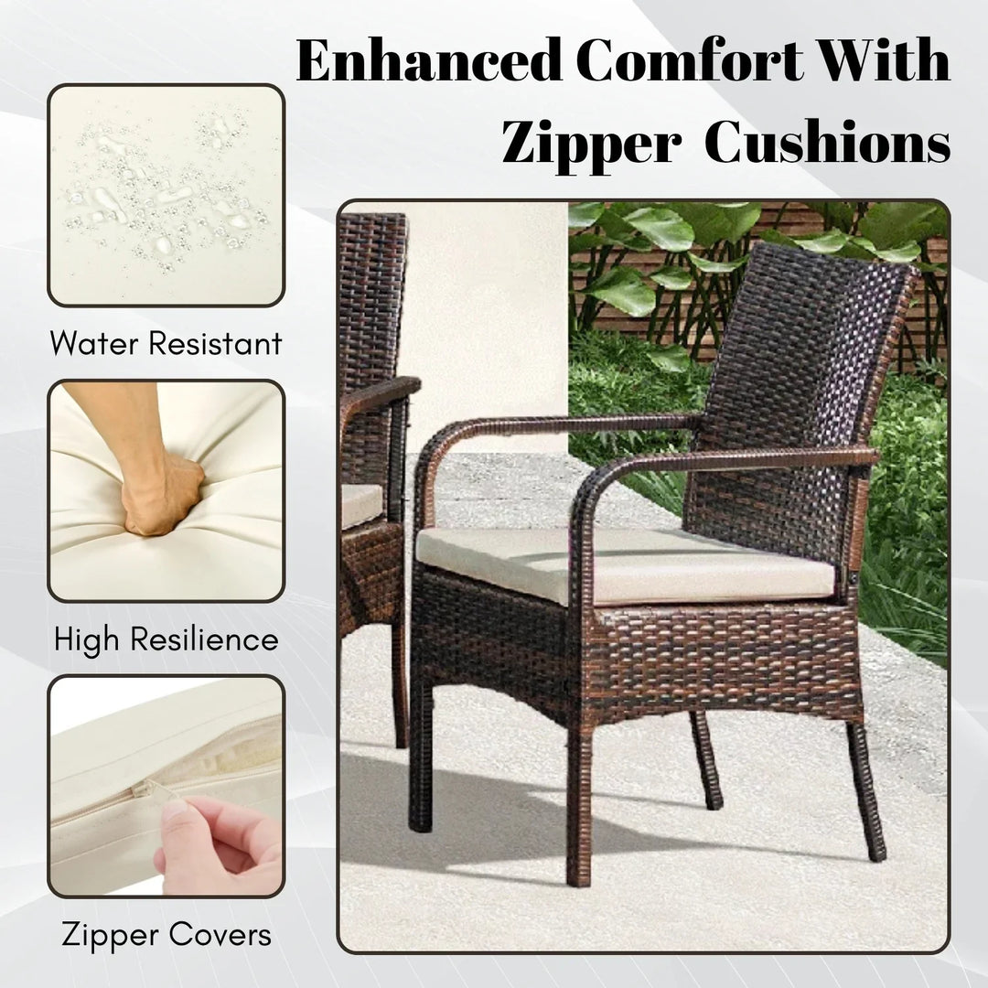 4-Piece Outdoor Rattan Wicker Patio Dining Chairs