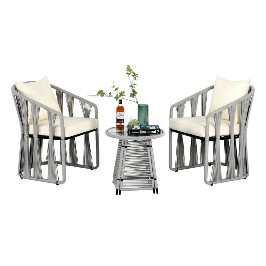 Everleigh Outdoor Rope 3-Piece Patio Set