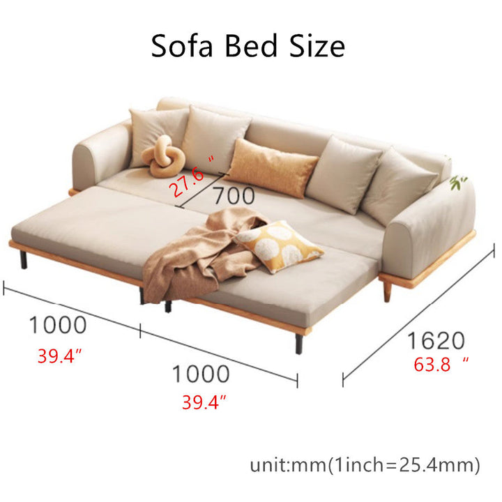Japandi Minimalism Solid Wood Sofa Bed SOFA BED