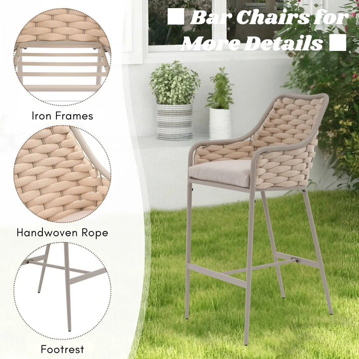 Rika 2-Piece Outdoor Rope Bar Chairs – Stylish Comfort Built to Last