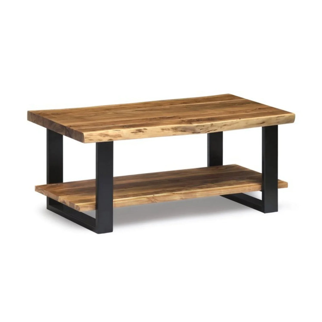 Samira 2-Tier Natural Wood Top Center Table