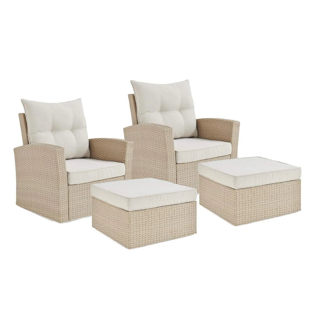 Gisla Outdoor Rattan Wicker 4-Piece Patio Sofa Set