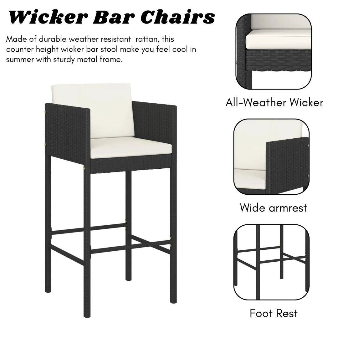 Sakura 5-Piece Outdoor Rattan Wicker Bar Set