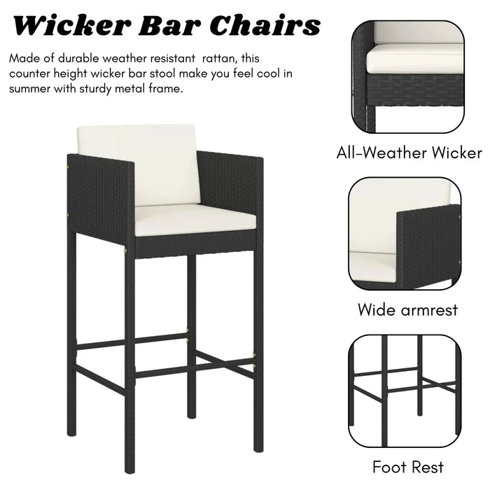 Sakura 5-Piece Outdoor Rattan Wicker Bar Set