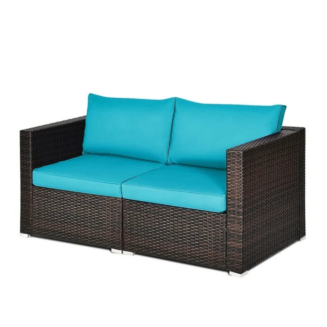 Brinda Outdoor All-Weather Rattan Wicker Double Seater Sofa
