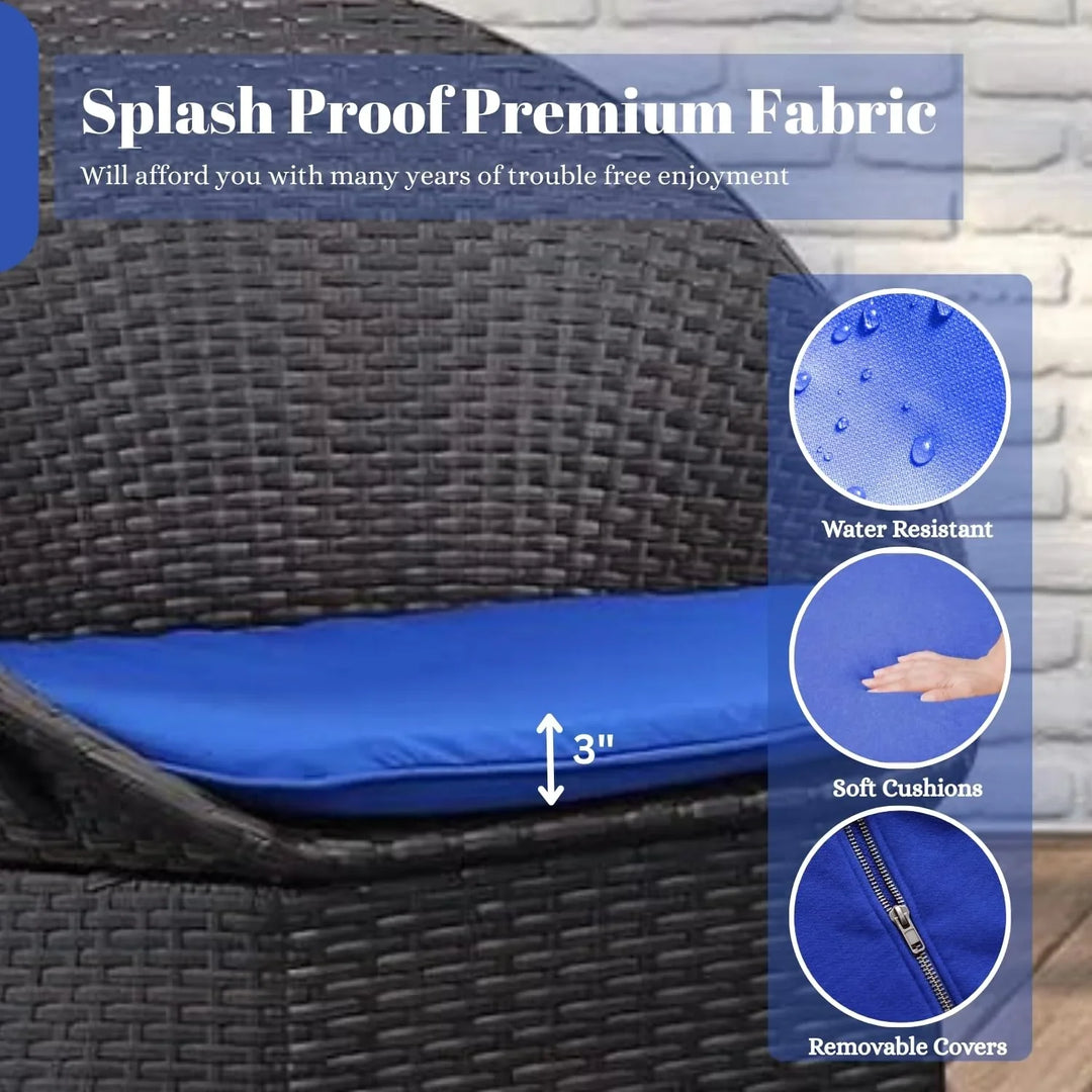 Solana 3-Piece Outdoor Rattan Wicker Patio Set