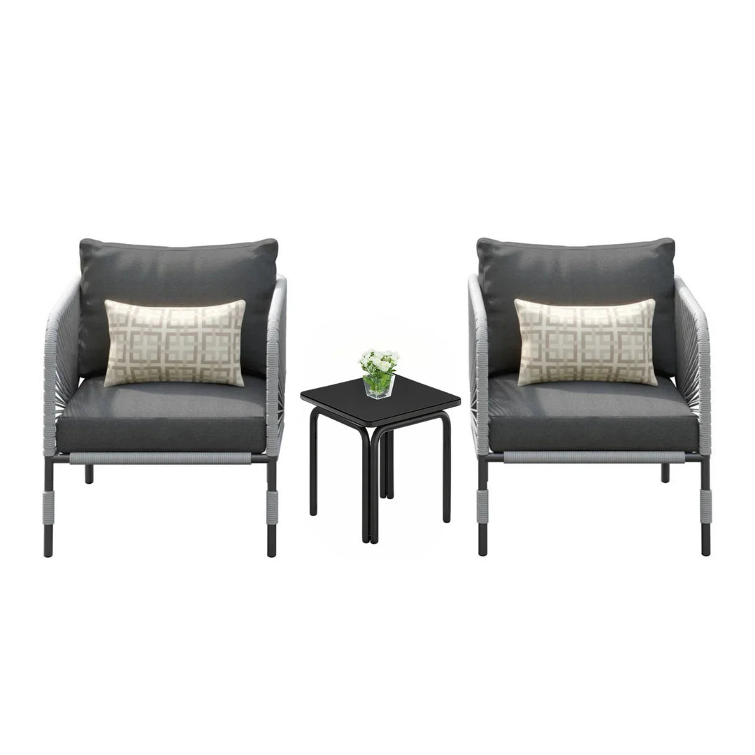 Graciela 3 Piece Garden Outdoor Rope Patio Set