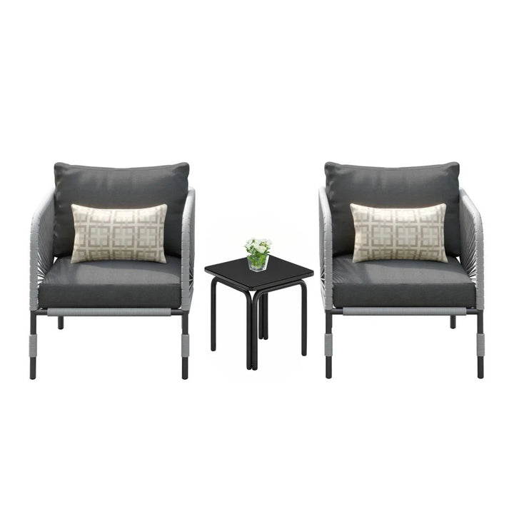 Graciela 3 Piece Garden Outdoor Rope Patio Set