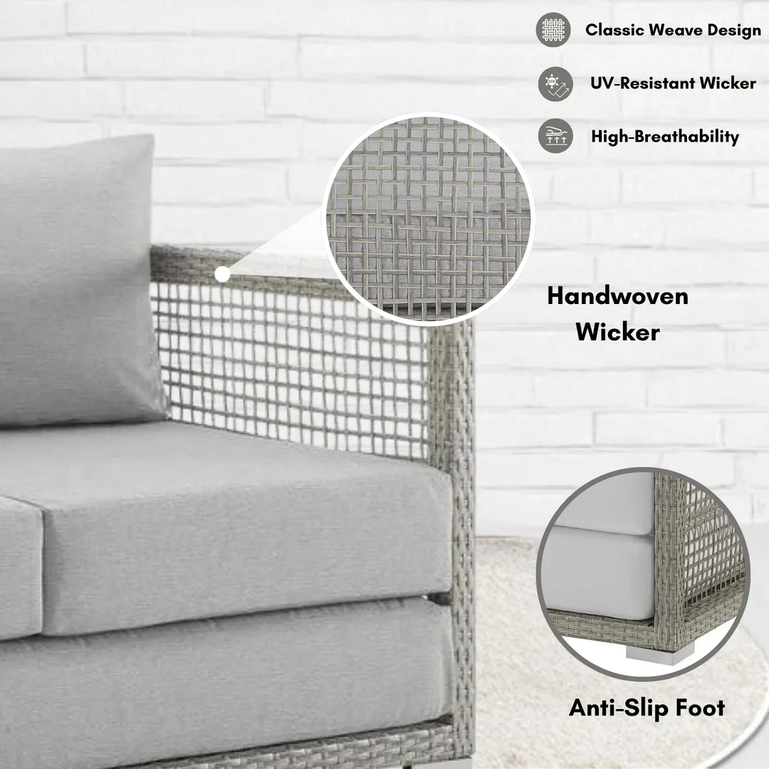 Aarini Outdoor Wicker Woven 6 Pieces Sectional Patio Furniture Set