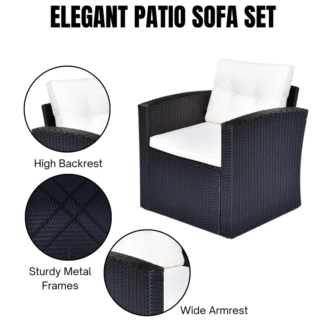 Rosario 6 Piece Outdoor Conversation Set All Weather Wicker Sectional Sofa