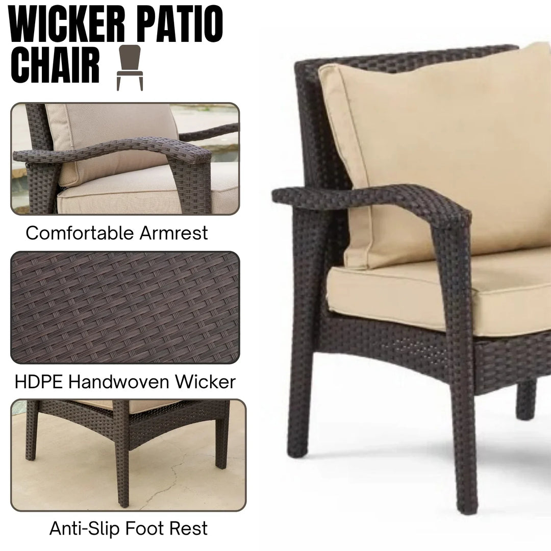 Qiao 4 Pieces Patio Furniture Set, Outdoor Sectional Sofa