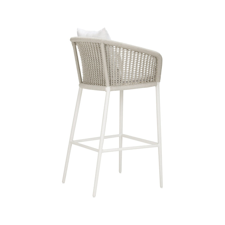 Sezgin Outdoor Patio Bar Chair 2 Chair For Balcony Braided & Rope (Ivory)