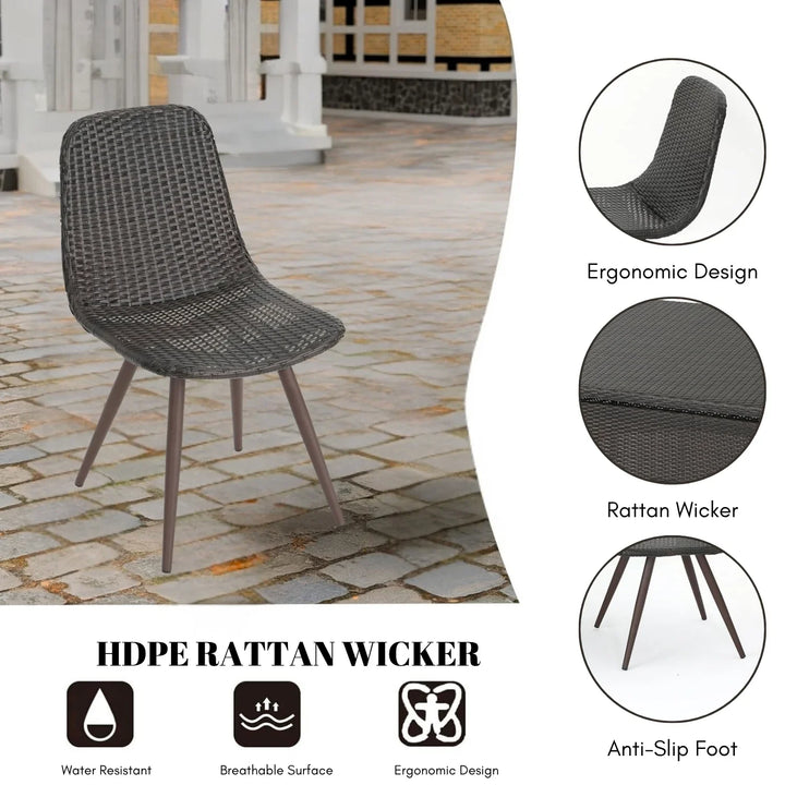 Ikram Outdoor All-Weather Resistant Rattan Wicker 7-Piece Dining Set