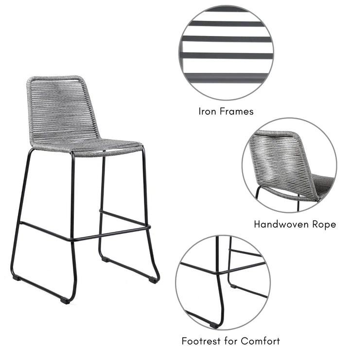 Wei 2-Piece Outdoor Rope Bar Chairs – Stylish Comfort Built to Last