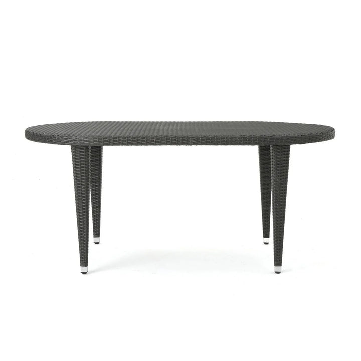 Penda Outdoor Rattan Wicker Round Patio Table (Black)