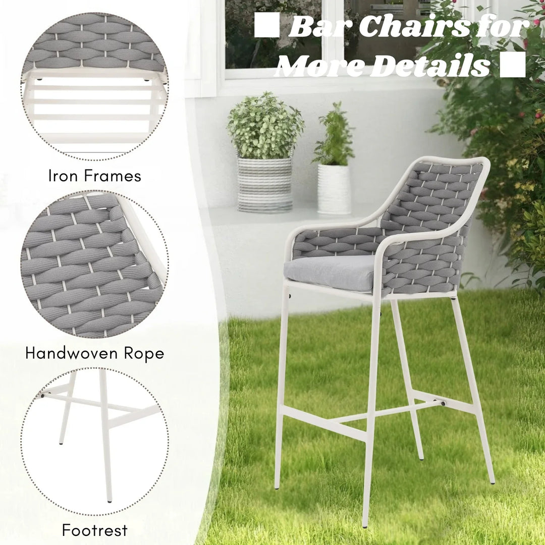 Autumn 2-Piece Outdoor Rope Bar Chairs – Stylish Comfort Built to Last