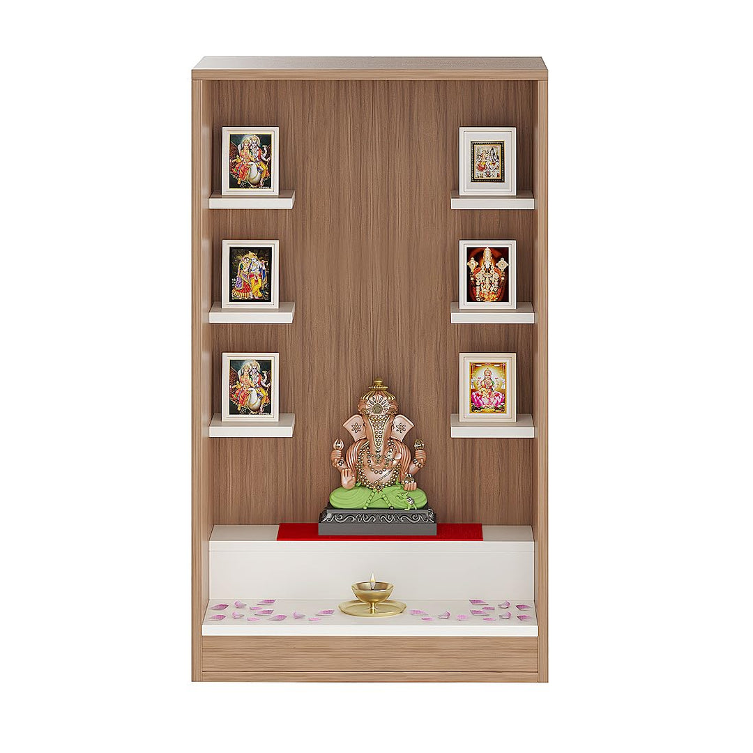 Omkarwood Grace Wooden Wall-Mounted Pooja Mandir – 85 x 50 x 28 cm (H x W x D)