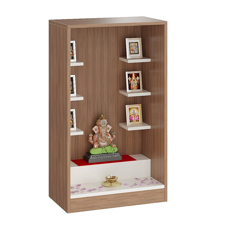 Omkarwood Grace Wooden Wall-Mounted Pooja Mandir – 85 x 50 x 28 cm (H x W x D)