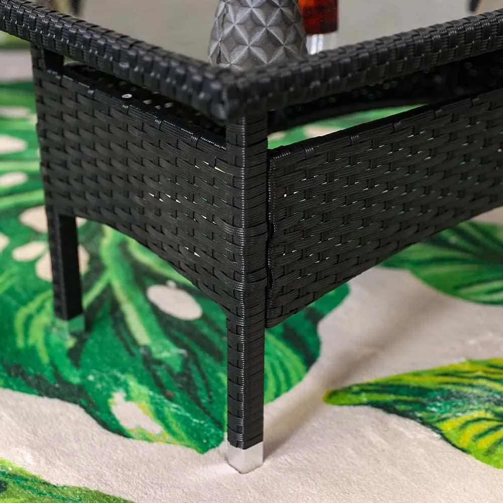 Hamper Outdoor Sofa Set 2 Seater , 2 Single seater and 1 Center Table Set (Black)