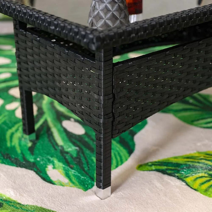 Hamper Outdoor Sofa Set 2 Seater , 2 Single seater and 1 Center Table Set (Black)