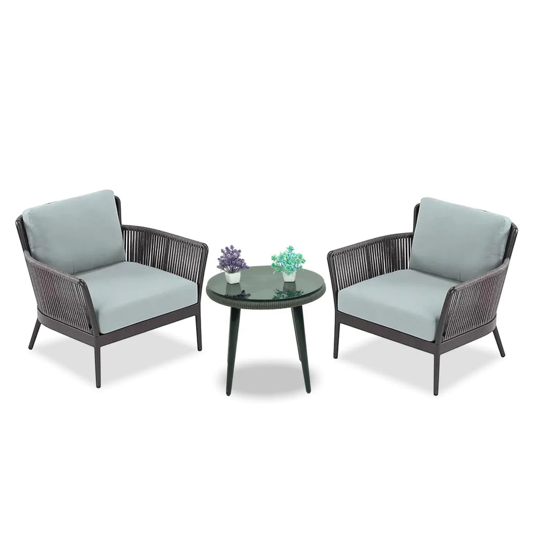 Binita Outdoor 3 Piece All-Weather Rope Patio Set