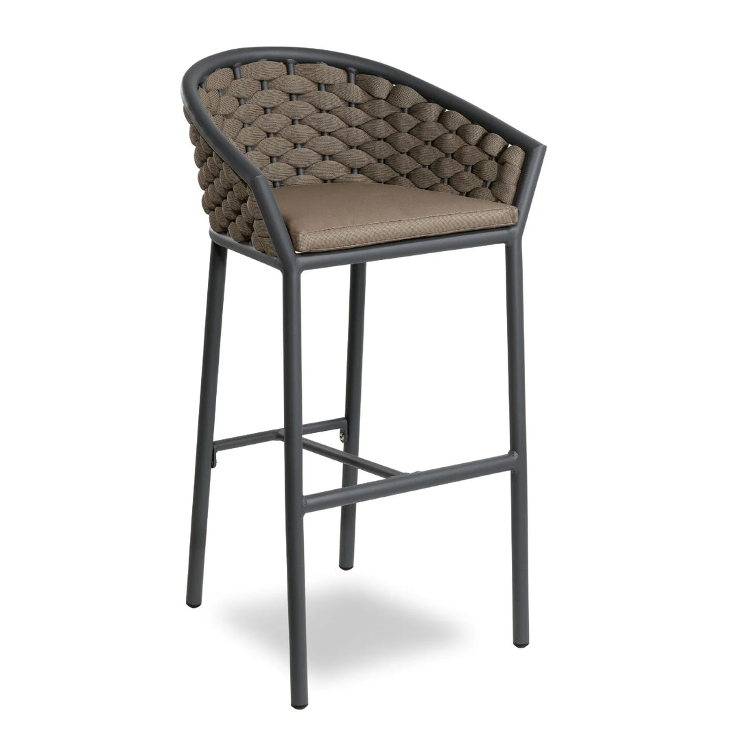Cirillo Outdoor Patio Bar Chair 1 Chair For Balcony Braided & Rope